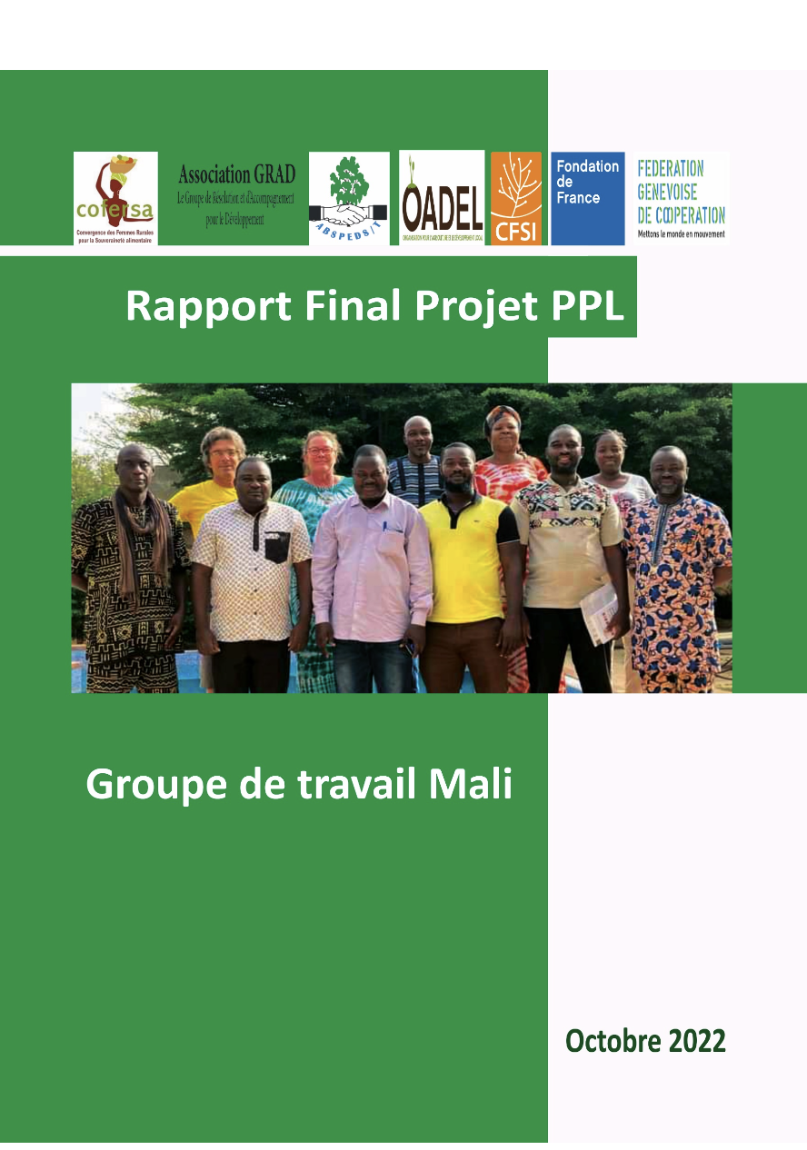 Couverture rapport final mali